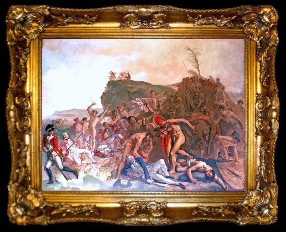 framed  Johann Zoffany Death of Captain Cook, ta009-2